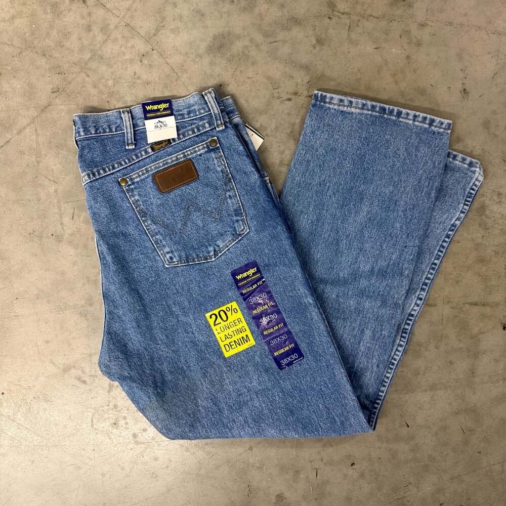Wrangler 47MWZ Regular Fit Jeans Size 38x30 Blue Denim